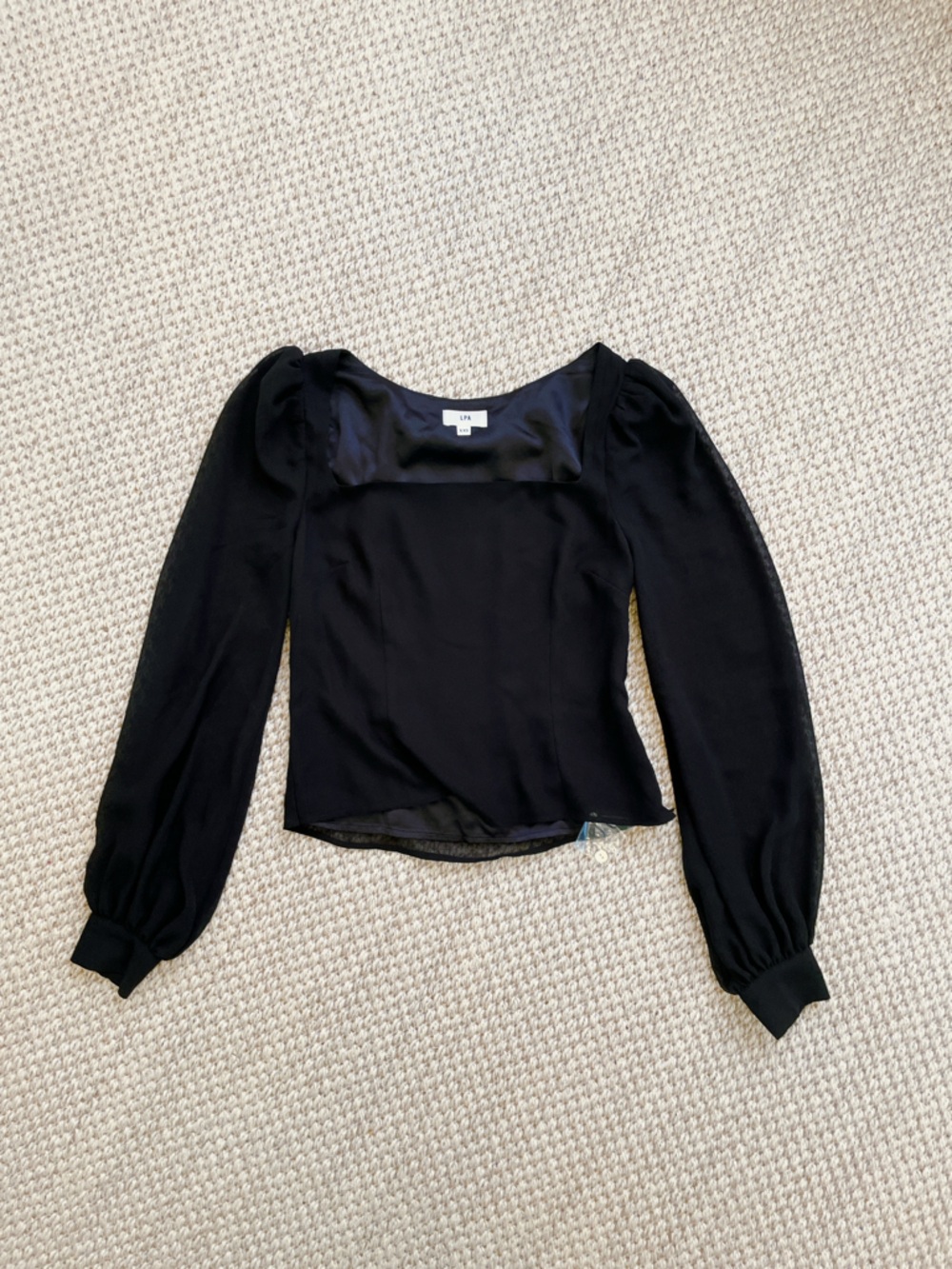 Lpa Cora Square Neck Top with Sheer Sleeves - XXS - Revolve